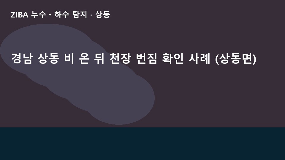 경남 상동 비 온 뒤 천장 번짐 확인 사례 (상동면)
